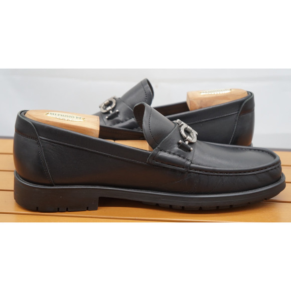 Salvatore Ferragamo David Gancini bit loafers Black Leather Loafers Size 9.5 main image 9